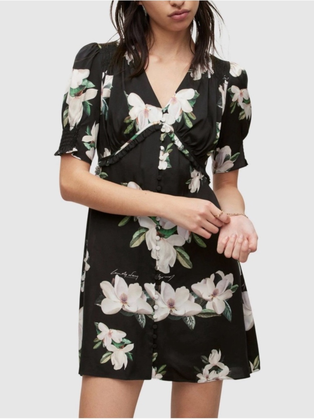 ALL SAINTS DEMI ALESSANDRA MINI FLORAL PRINT DRESS